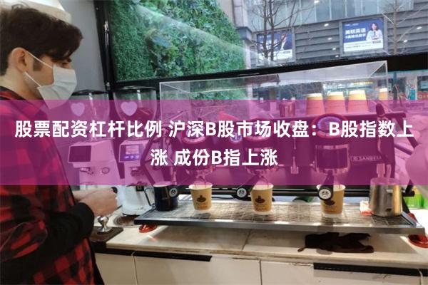 股票配资杠杆比例 沪深B股市场收盘：B股指数上涨 成份B指上涨